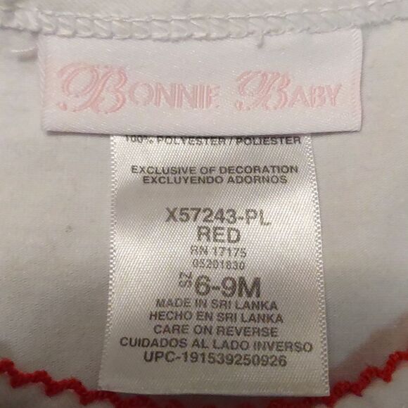 Bonnie Baby Girls 6-9 mo Christmas Reindeer long sleeve Sparkle Tutu Red Dress - Picture 5 of 5